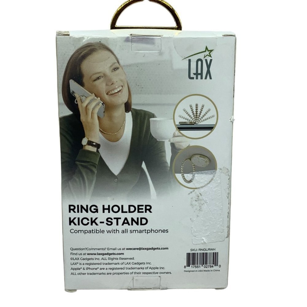 LAX Laurel Sparkle Secure Phone Ring Holder and Kickstand Gold Speckled Glam - Picture 5 of 7
